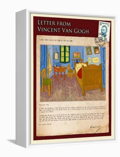 Letter from Vincent: Vincent's Bedroom in Arles-Vincent van Gogh-Framed Premier Image Canvas