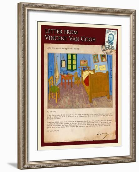 Letter from Vincent: Vincent's Bedroom in Arles-Vincent van Gogh-Framed Giclee Print