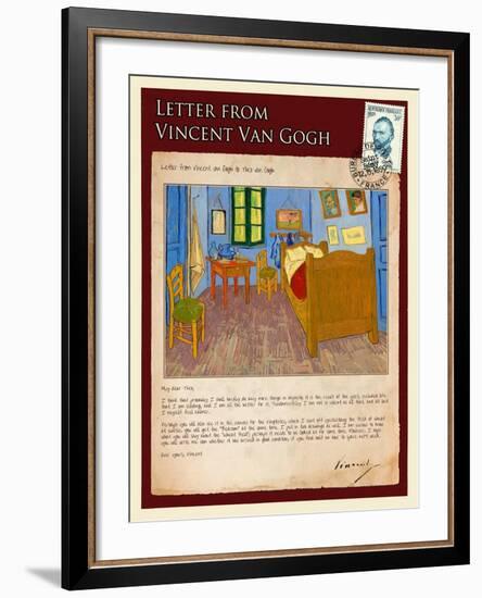 Letter from Vincent: Vincent's Bedroom in Arles-Vincent van Gogh-Framed Giclee Print