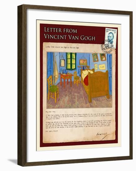 Letter from Vincent: Vincent's Bedroom in Arles-Vincent van Gogh-Framed Giclee Print