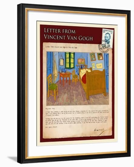 Letter from Vincent: Vincent's Bedroom in Arles-Vincent van Gogh-Framed Giclee Print