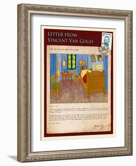 Letter from Vincent: Vincent's Bedroom in Arles-Vincent van Gogh-Framed Giclee Print