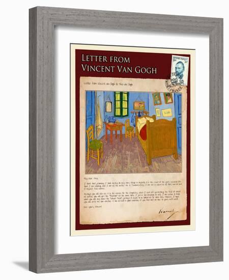 Letter from Vincent: Vincent's Bedroom in Arles-Vincent van Gogh-Framed Giclee Print