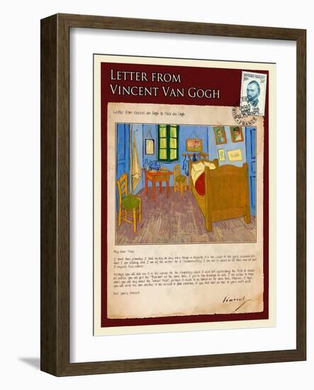 Letter from Vincent: Vincent's Bedroom in Arles-Vincent van Gogh-Framed Giclee Print