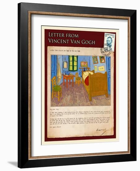 Letter from Vincent: Vincent's Bedroom in Arles-Vincent van Gogh-Framed Giclee Print