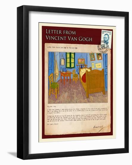 Letter from Vincent: Vincent's Bedroom in Arles-Vincent van Gogh-Framed Giclee Print