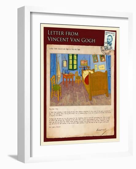 Letter from Vincent: Vincent's Bedroom in Arles-Vincent van Gogh-Framed Giclee Print