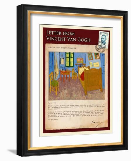 Letter from Vincent: Vincent's Bedroom in Arles-Vincent van Gogh-Framed Giclee Print