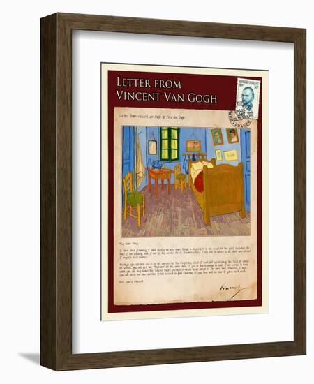 Letter from Vincent: Vincent's Bedroom in Arles-Vincent van Gogh-Framed Giclee Print