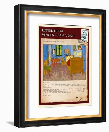 Letter from Vincent: Vincent's Bedroom in Arles-Vincent van Gogh-Framed Giclee Print