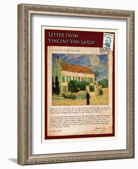 Letter from Vincent: White House at Night-Vincent van Gogh-Framed Giclee Print