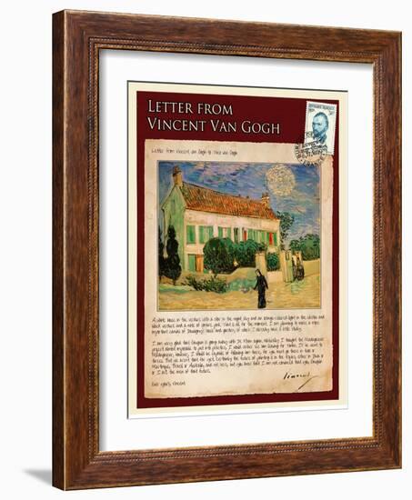 Letter from Vincent: White House at Night-Vincent van Gogh-Framed Giclee Print