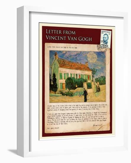 Letter from Vincent: White House at Night-Vincent van Gogh-Framed Giclee Print