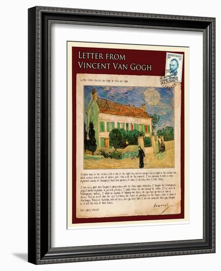 Letter from Vincent: White House at Night-Vincent van Gogh-Framed Giclee Print