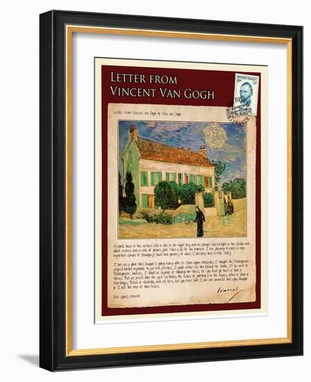 Letter from Vincent: White House at Night-Vincent van Gogh-Framed Giclee Print