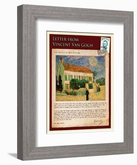 Letter from Vincent: White House at Night-Vincent van Gogh-Framed Giclee Print