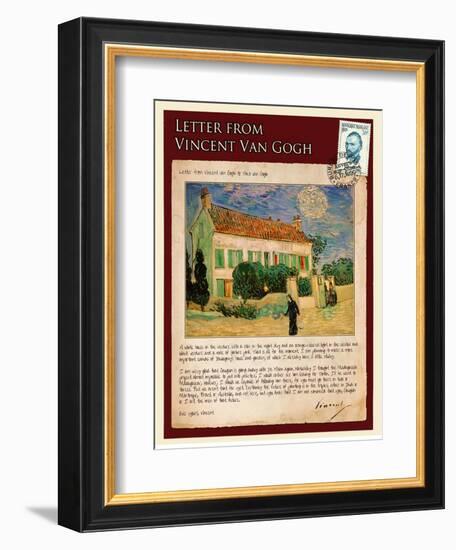 Letter from Vincent: White House at Night-Vincent van Gogh-Framed Giclee Print