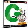 Letter G With Garlic Cartoon Illustration-Igor Zakowski-Mounted Art Print