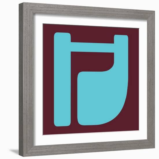 Letter H Blue-NaxArt-Framed Art Print