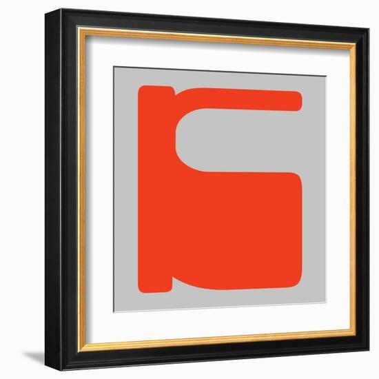 Letter K Orange-NaxArt-Framed Art Print