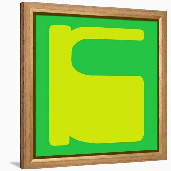 Letter K Yellow-NaxArt-Framed Stretched Canvas