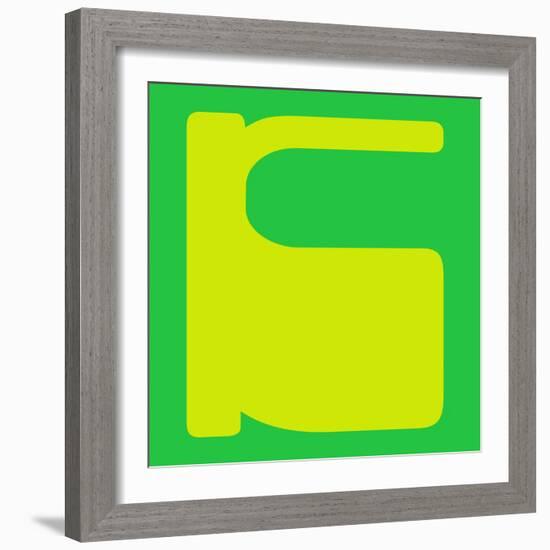 Letter K Yellow-NaxArt-Framed Art Print