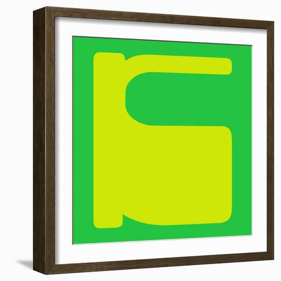 Letter K Yellow-NaxArt-Framed Art Print