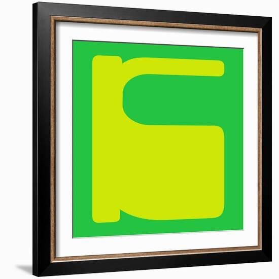 Letter K Yellow-NaxArt-Framed Art Print