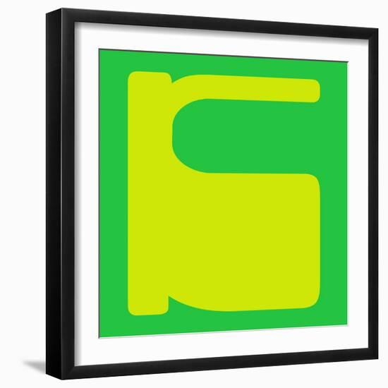 Letter K Yellow-NaxArt-Framed Art Print