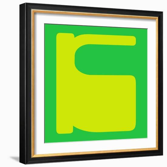 Letter K Yellow-NaxArt-Framed Art Print