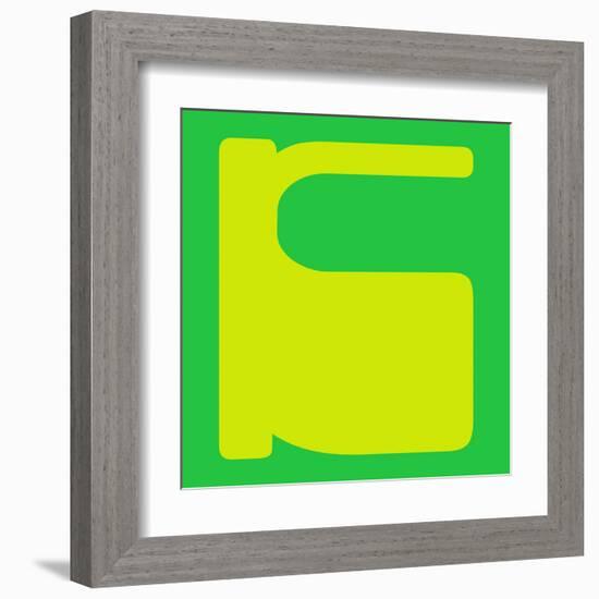 Letter K Yellow-NaxArt-Framed Art Print