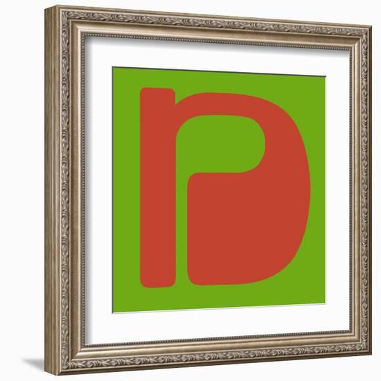 Letter N Orange-NaxArt-Framed Art Print