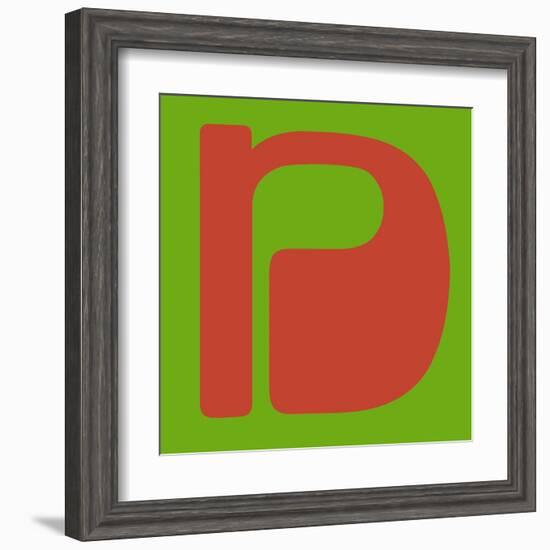 Letter N Orange-NaxArt-Framed Art Print