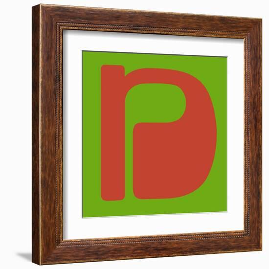 Letter N Orange-NaxArt-Framed Art Print