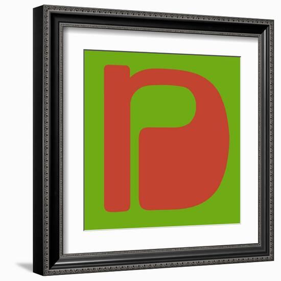 Letter N Orange-NaxArt-Framed Art Print