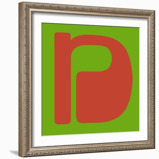 Letter N Orange-NaxArt-Framed Art Print