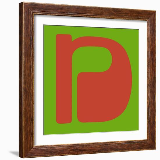 Letter N Orange-NaxArt-Framed Art Print