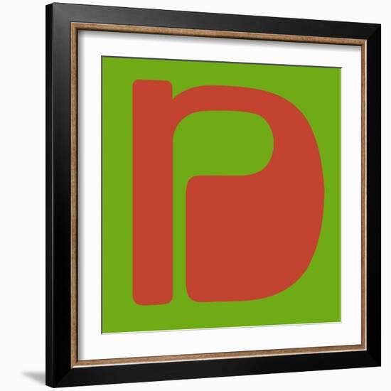 Letter N Orange-NaxArt-Framed Art Print