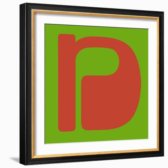 Letter N Orange-NaxArt-Framed Art Print