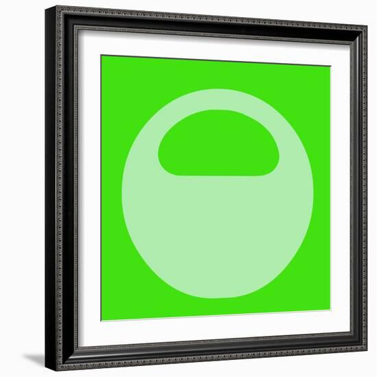 Letter O Green-NaxArt-Framed Art Print