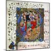 Letter of a medieval drinking song from Windsor Carol Book, circa 1440 miniature-English-Mounted Giclee Print