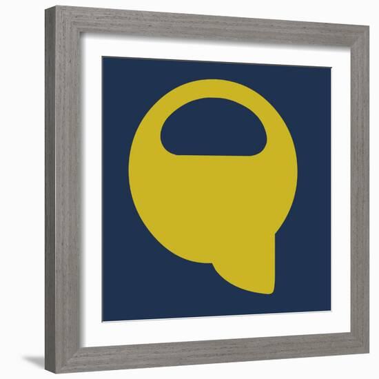 Letter Q Yellow-NaxArt-Framed Art Print