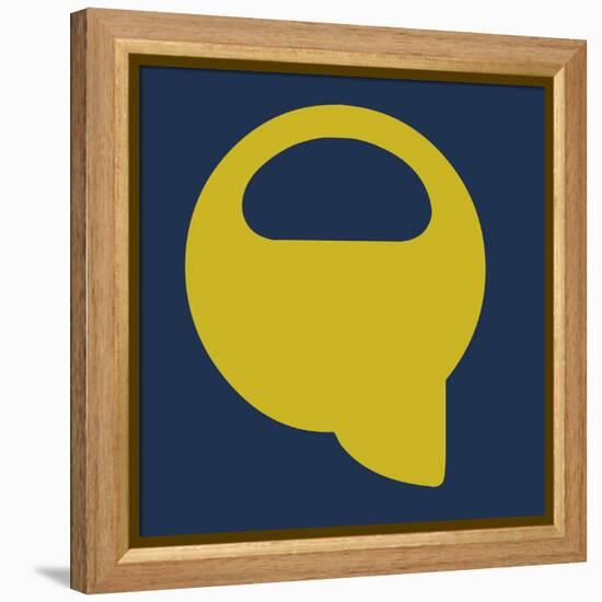 Letter Q Yellow-NaxArt-Framed Stretched Canvas