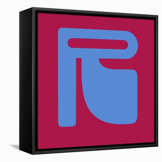 Letter R Blue-NaxArt-Framed Stretched Canvas