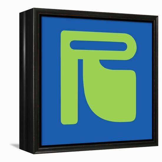 Letter R Green-NaxArt-Framed Stretched Canvas