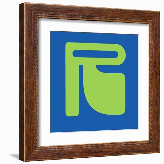 Letter R Green-NaxArt-Framed Art Print