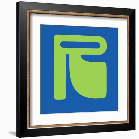 Letter R Green-NaxArt-Framed Art Print