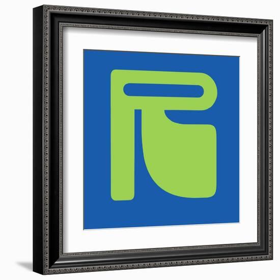 Letter R Green-NaxArt-Framed Art Print