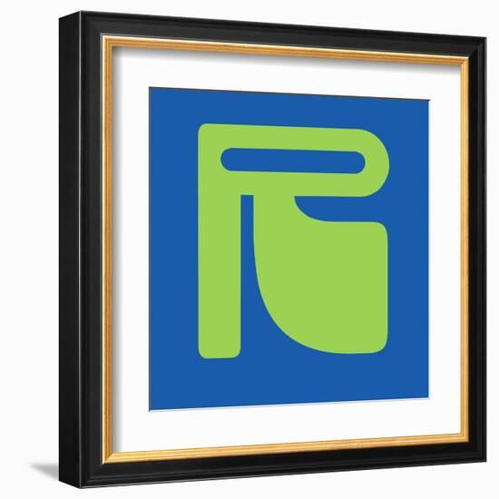 Letter R Green-NaxArt-Framed Art Print