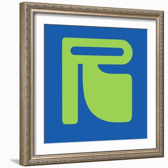 Letter R Green-NaxArt-Framed Premium Giclee Print